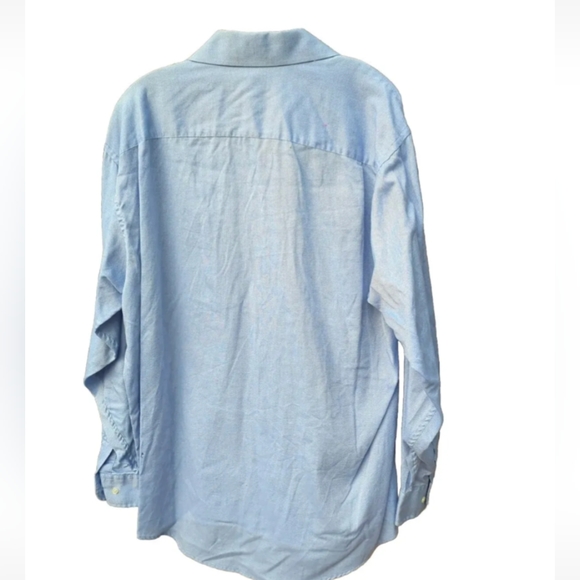 Enro Pebble Cloth Shirt Men's 17 34-35 Fit Non Iron Button Up Blue Long Sleeve - Picture 2 of 7